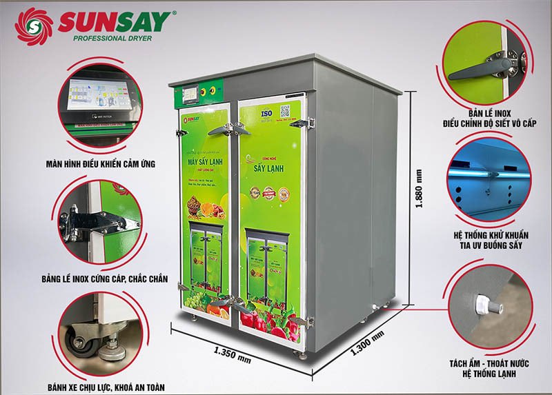 Máy sấy lạnh đối lưu 3D 40 khay có nhiều ưu điểm nổi trội làm khách hàng hài lòng