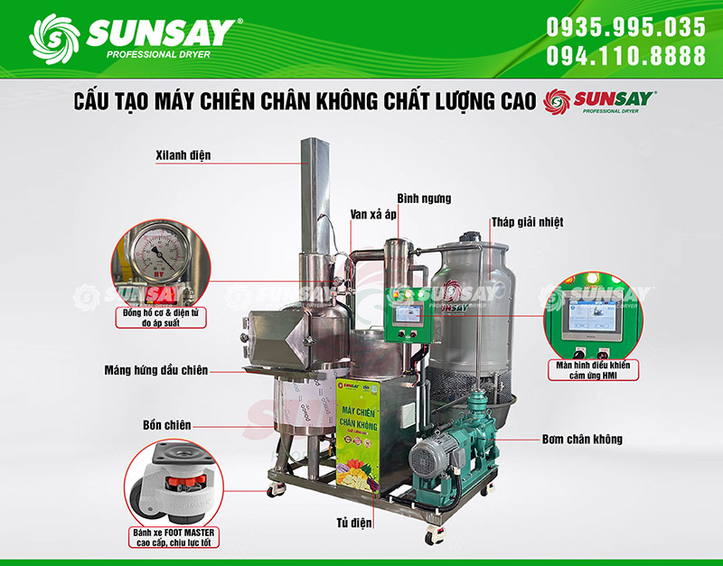 Ứng dụng của máy chiên chân không trong ngành sản xuất