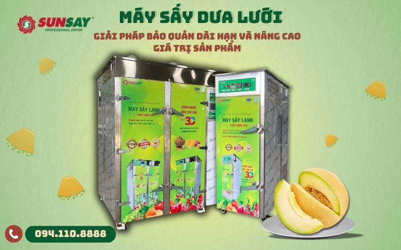 Máy sấy dưa lưới – Giải pháp bảo quản dài hạn và nâng cao giá trị sản phẩm