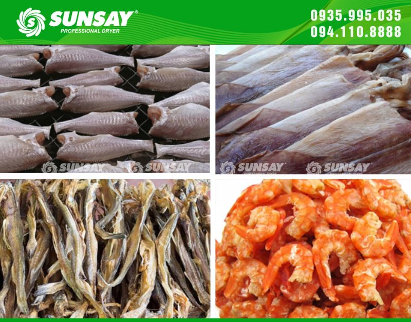 Hải sản sấy khô bởi máy sấy SUNSAY