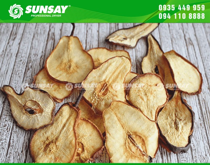 Lê sấy dẻo bằng máy sấy lạnh