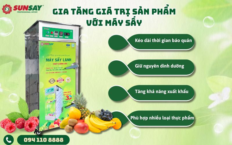 Gia tăng giá trị sản phẩm với máy sấy