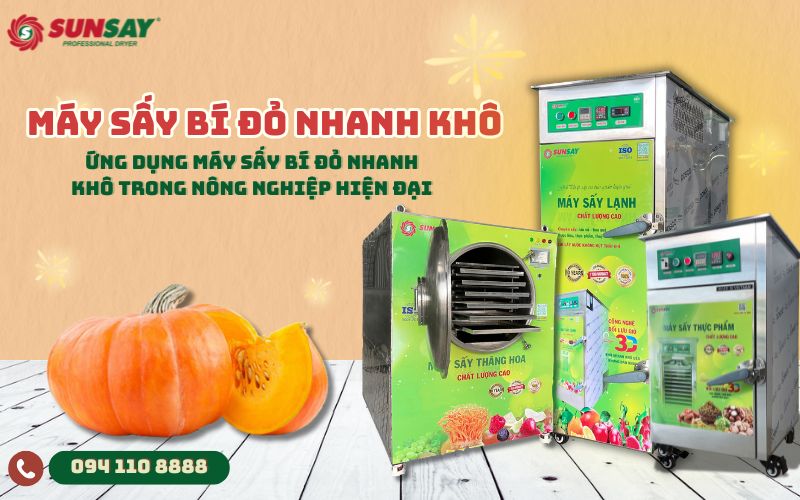 Máy sấy bí đỏ nhanh khô