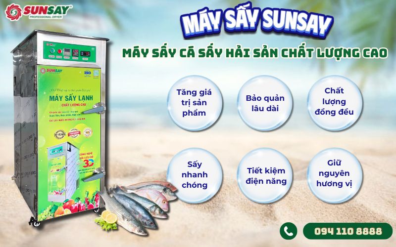 Máy sấy cá sấy hải sản chất lượng cao
