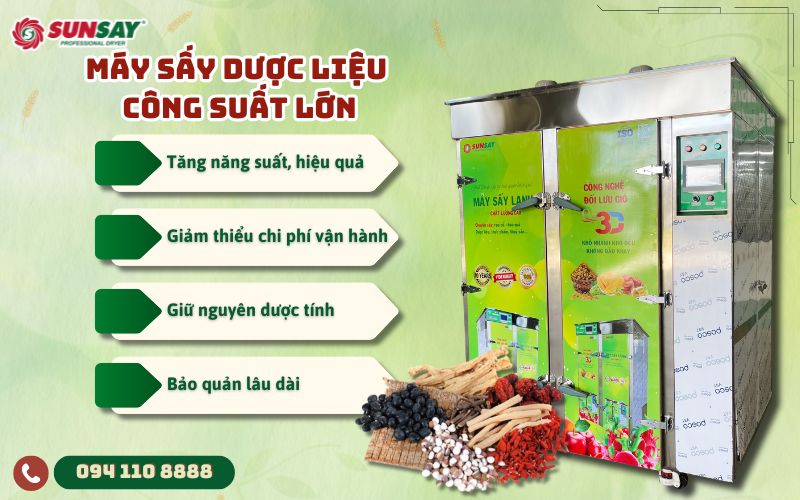 Máy sấy dược liệu công suất lớn