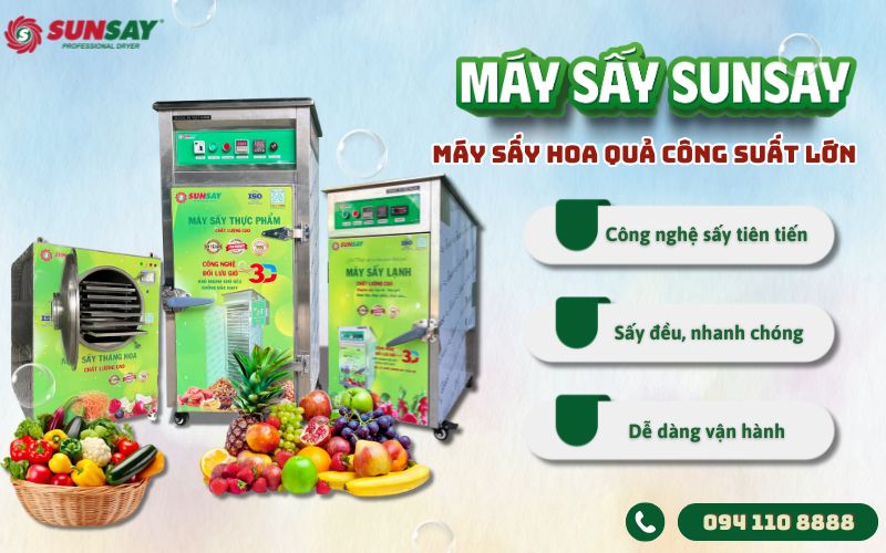 Máy sấy hoa quả công suất lớn